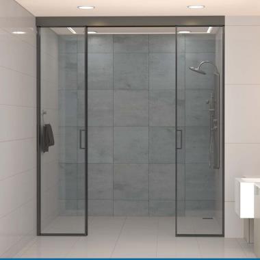 Slim Frame Sliding Shower System 2+2 | Ozone